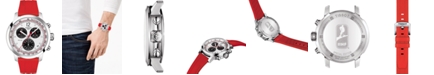Tissot Men's Swiss Chronograph PRC 200 Red Silicone Strap Watch 42mm - Limited Edition, Created for Macy's